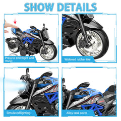 MLcnleS four-pack display of alloy motorcycles for collection growth