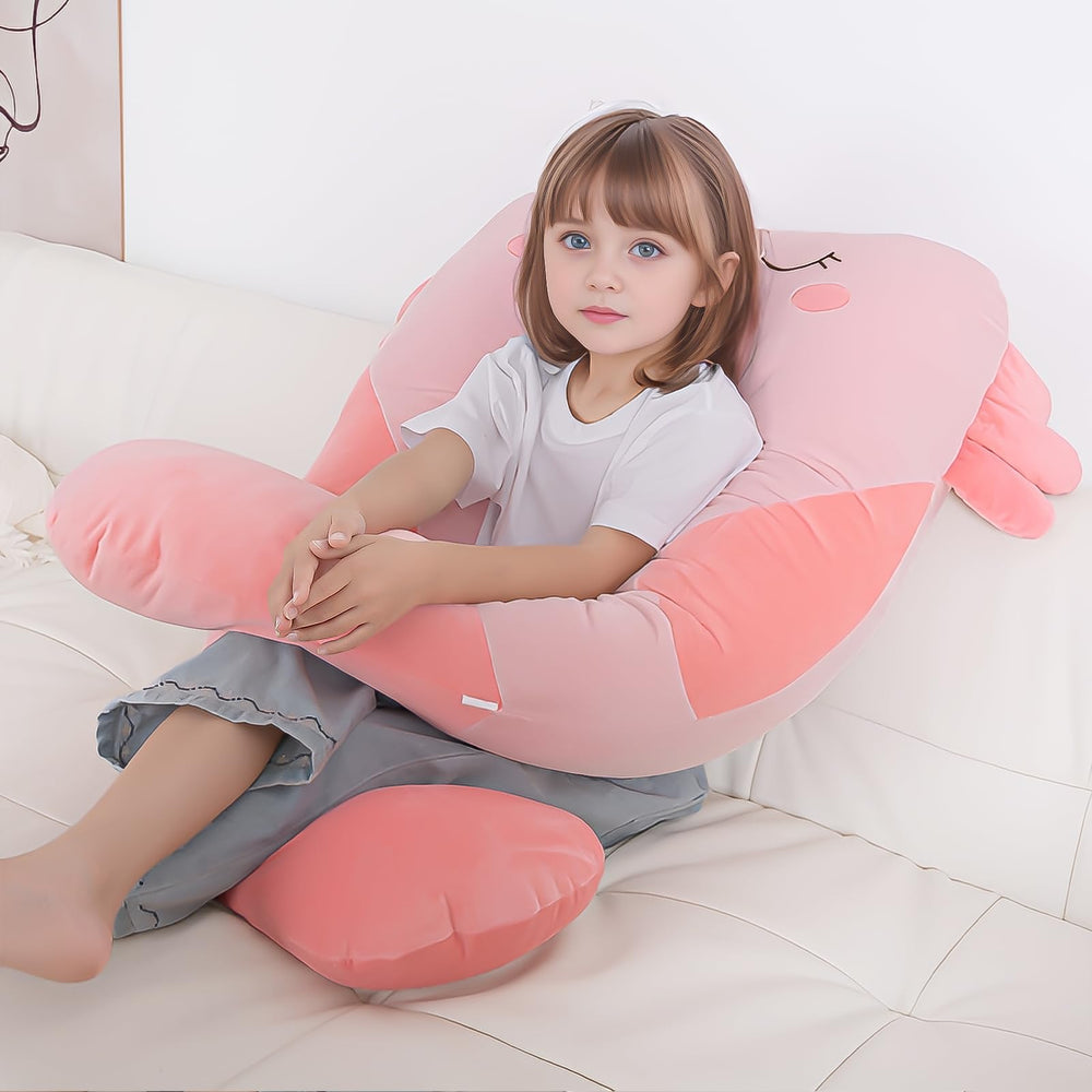MLdian Axolotl Pillow plush fabric closeup reveals soft texture