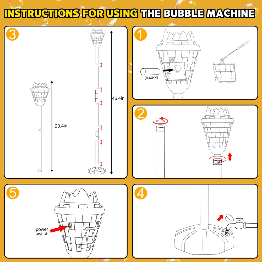 MLDKA bubble machine rechargeable battery provides long play sessions.