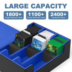 Mlikero 1800+ card capacity storage box for sleeved and unsleeved cards