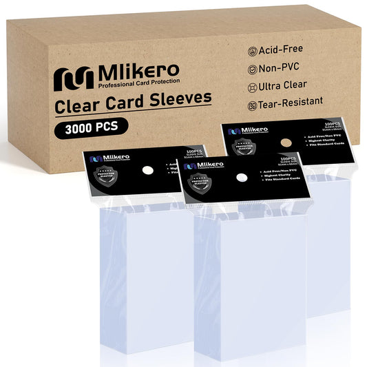 Mlikero 3000-count sleeves bundle for bulk card protection and inventory management.