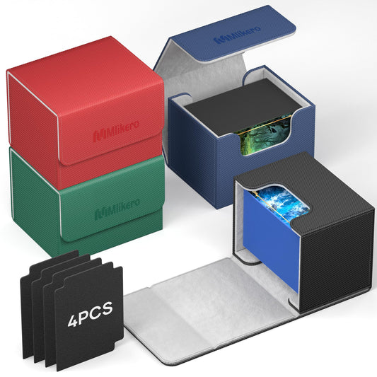 Mlikero 4 Pack Card Deck Box with magnetic closure keeps cards secure.