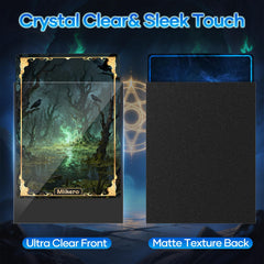 mlikero 66x91mm sleeves provide secure fit and smooth shuffle for trading cards.