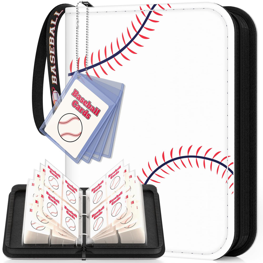Mlikero baseball card binder 440-pocket front view shows organized display and protection.