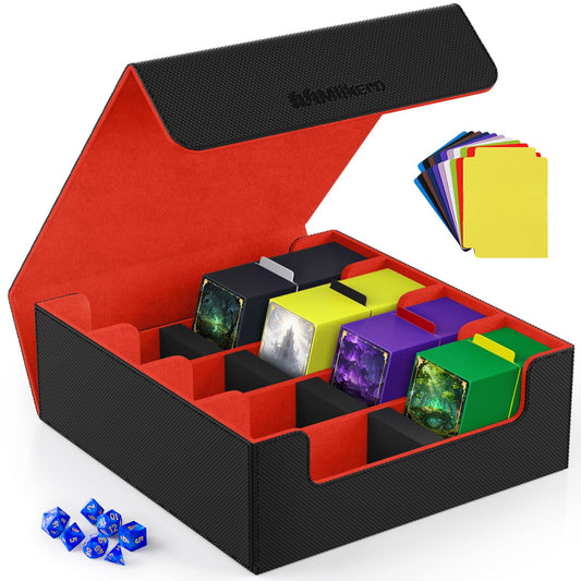Mlikero card deck box exterior with leather magnetic closure for secure transport.