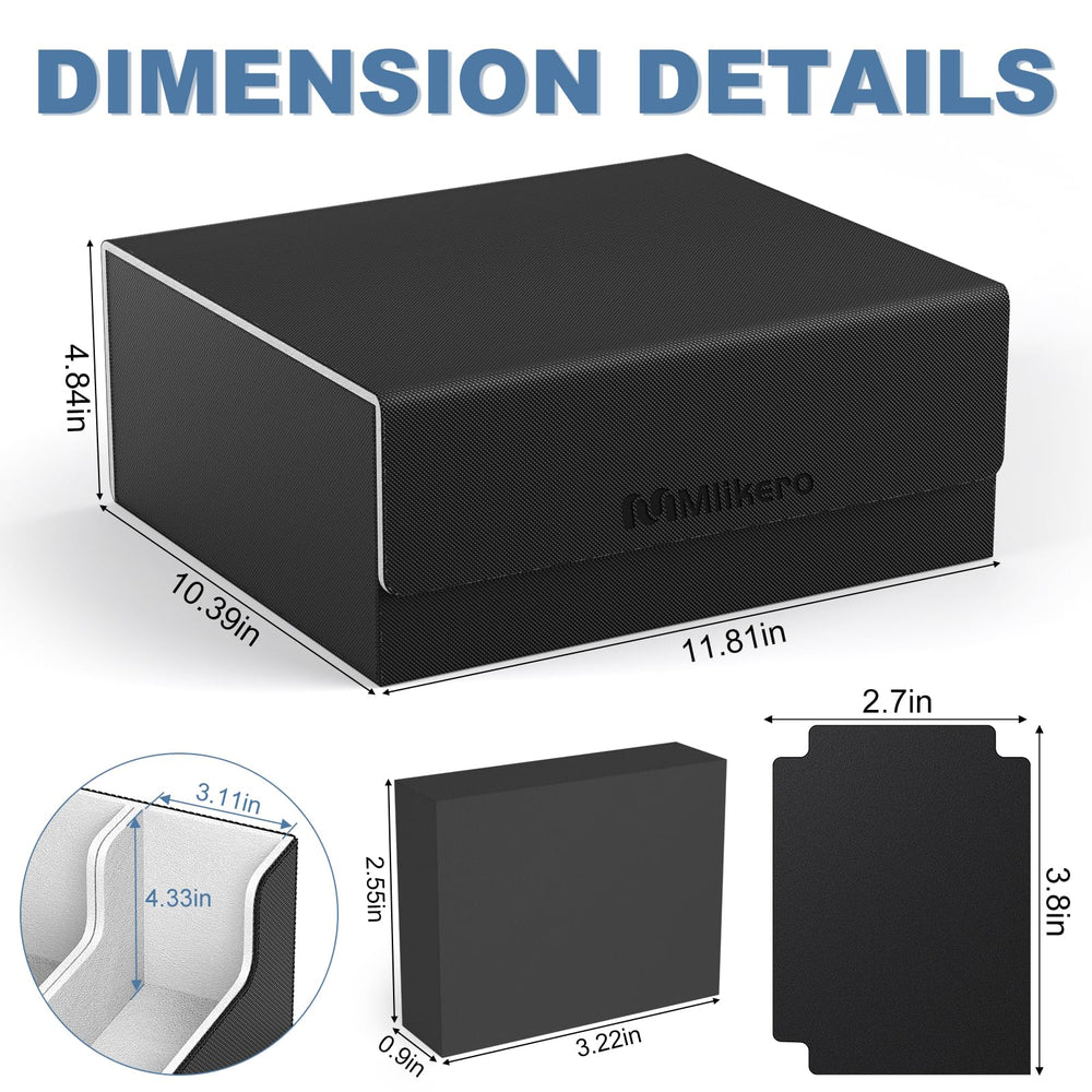 MLikero large-capacity design fits 1800+ sleeved cards and accessories.
