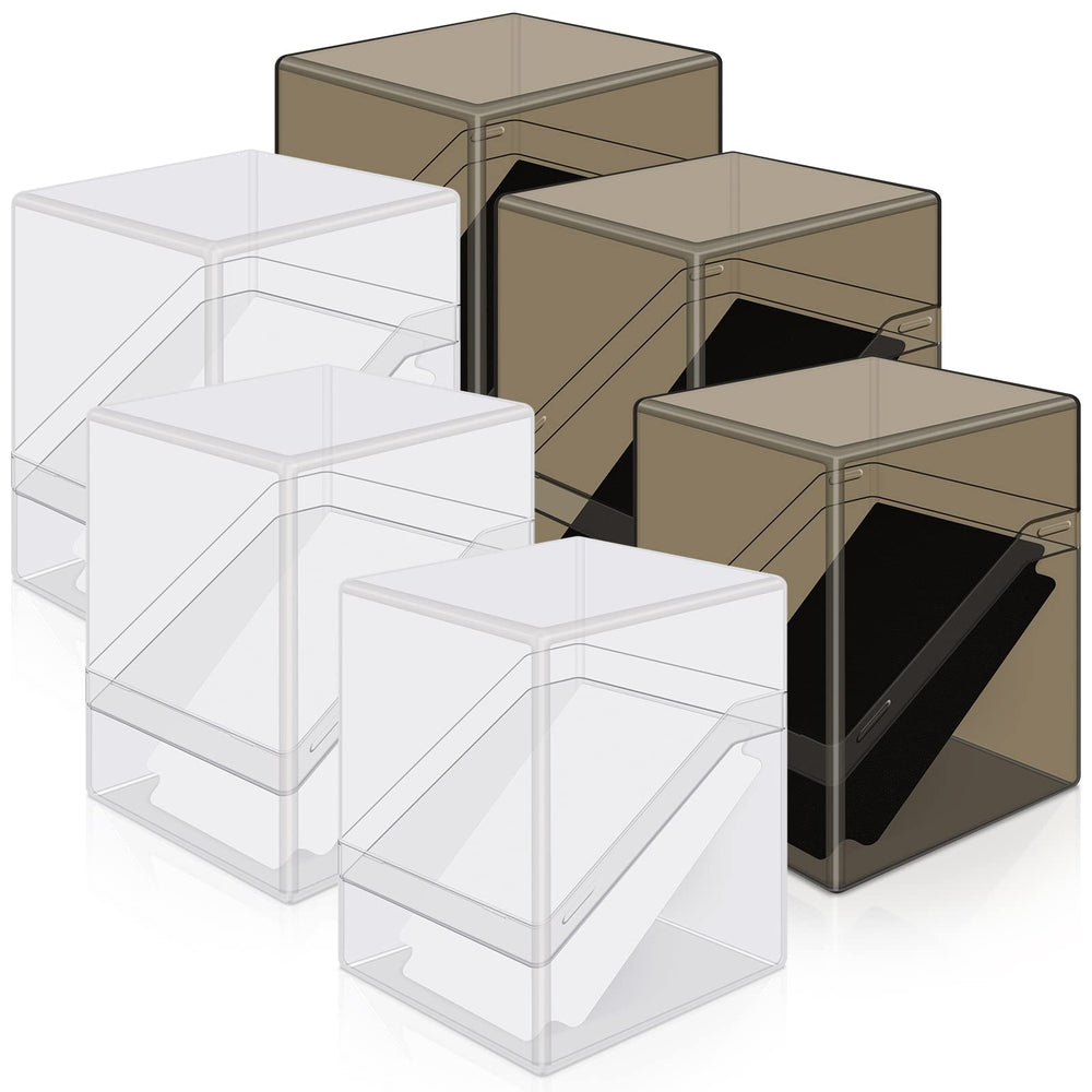 Mlikero card deck cases 6-pack in clear acrylic for easy storage visibility.