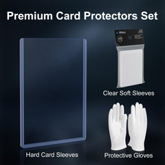 Mlikero cards in clear sleeves with edge protection and presentation