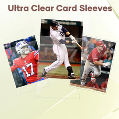 Mlikero clear 66x91mm sleeves showcase MTG and TCG cards with crystal visibility