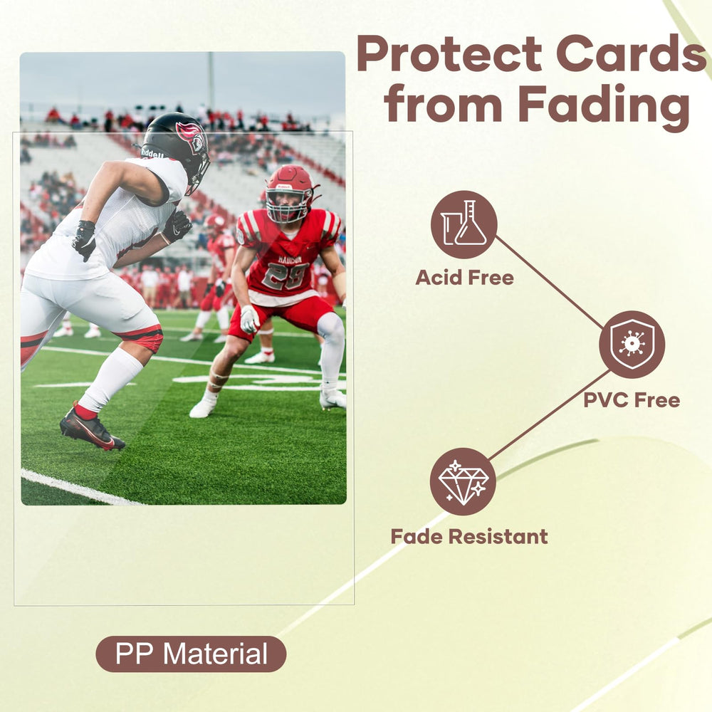 Mlikero crystal-clear display sleeves showcase card details for easy viewing.