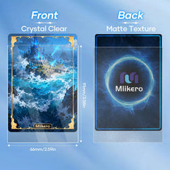 Mlikero sleeves with matte back and glossy front for smooth shuffling and clear visibility.