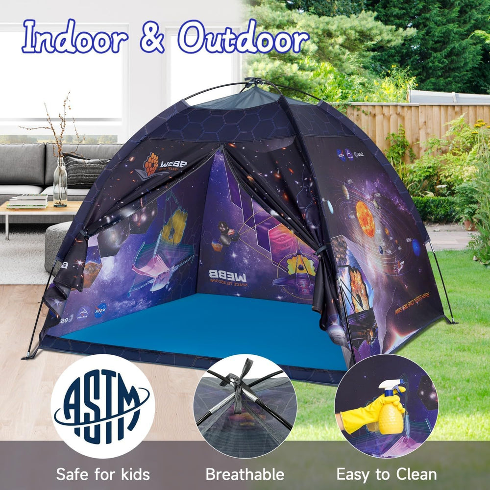 Mnagant James Webb space telescope tent carry bag shows portable travel-friendly design.