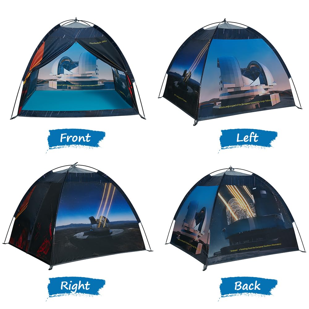 Mnagant Observatory Space Tent during quick-dome assembly for busy families.
