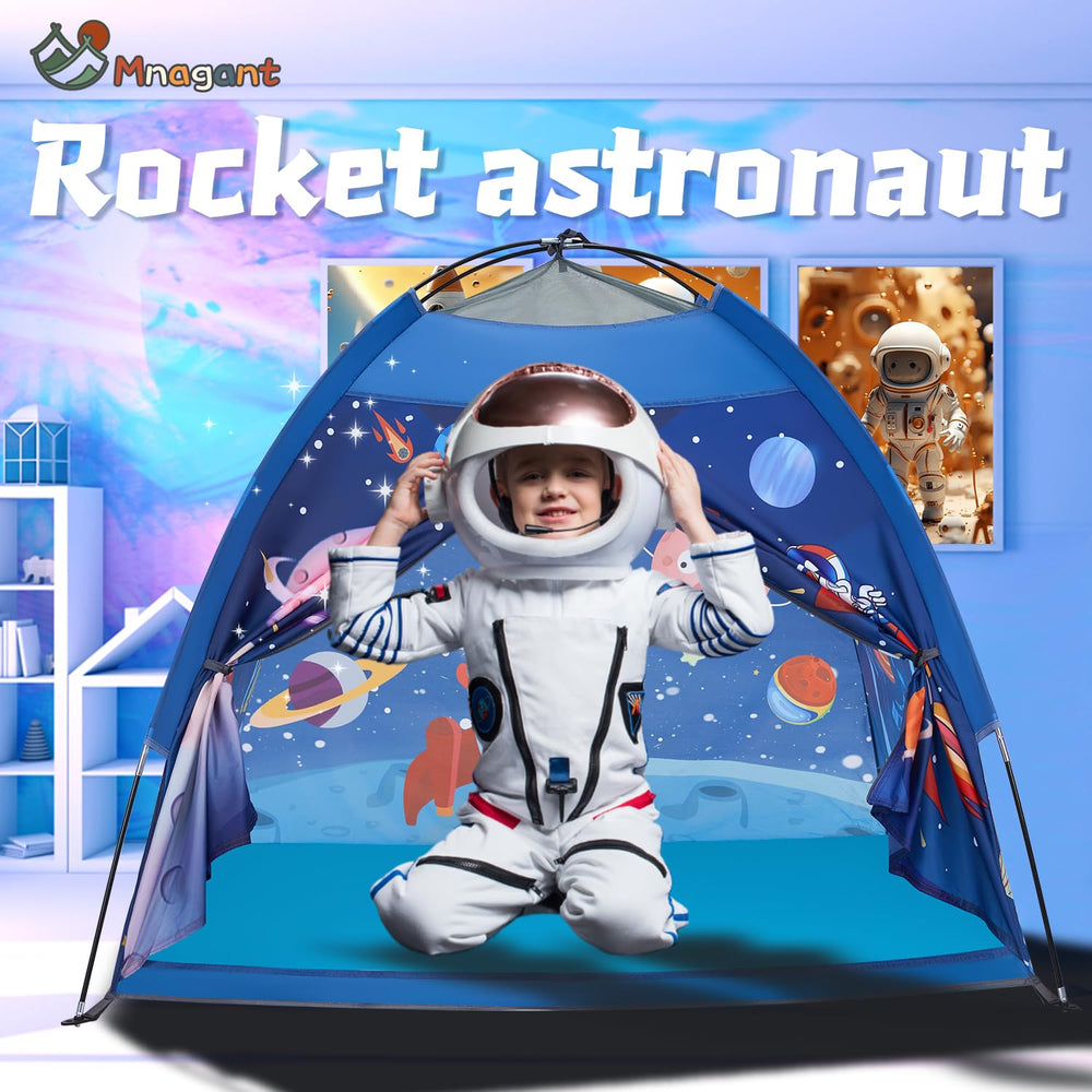 Mnagant Space World Play Tent easy setup with fiberglass poles.