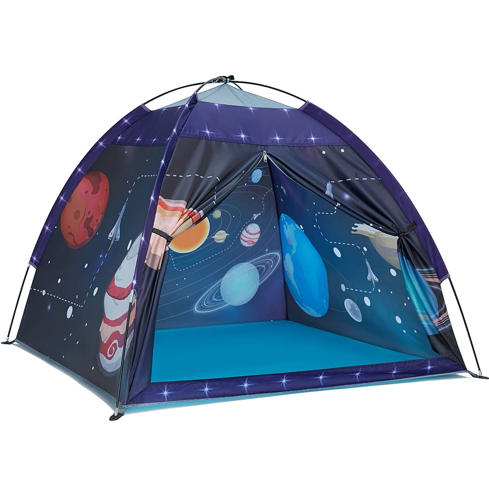 Mnagant Space World play tent outside view highlights durable dome structure for indoor or outdoor fun