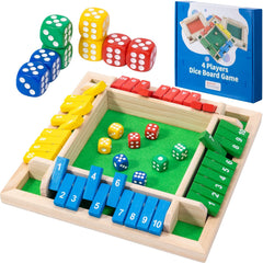 MNYUN Shut The Box wooden board 8in for family games and easy storage