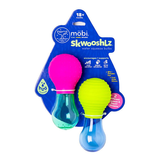 MÖBI Skwooshlz water squeeze bulbs for engaging bath-time sensory play