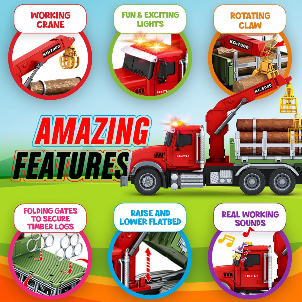 MOBIUS Timber Log Truck logs on the flatbed for realistic role-play scenarios