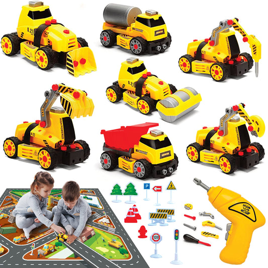 MOBIUS Toys 7-in-1 take-apart truck set assembly promotes hands-on problem solving.