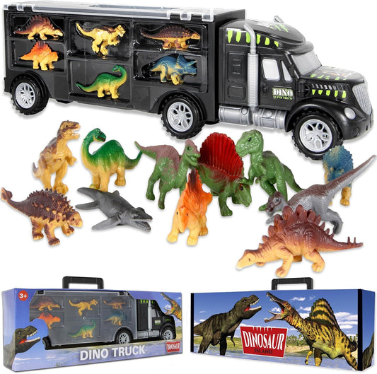 MOBIUS Toys Dinosaur Truck Carrier in action, a sturdy transport toy for imaginative play.