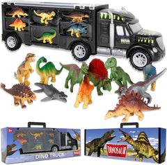 MOBIUS Toys Dinosaur Truck Carrier in action, a sturdy transport toy for imaginative play.
