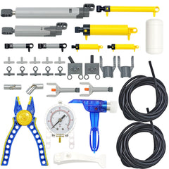 MOCBROPCS 33-piece pneumatic kit components laid out for versatile builds.