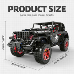 MOCBROPCS RC Off-Road SUV Wrangler LED lights enhance night play and display appeal.