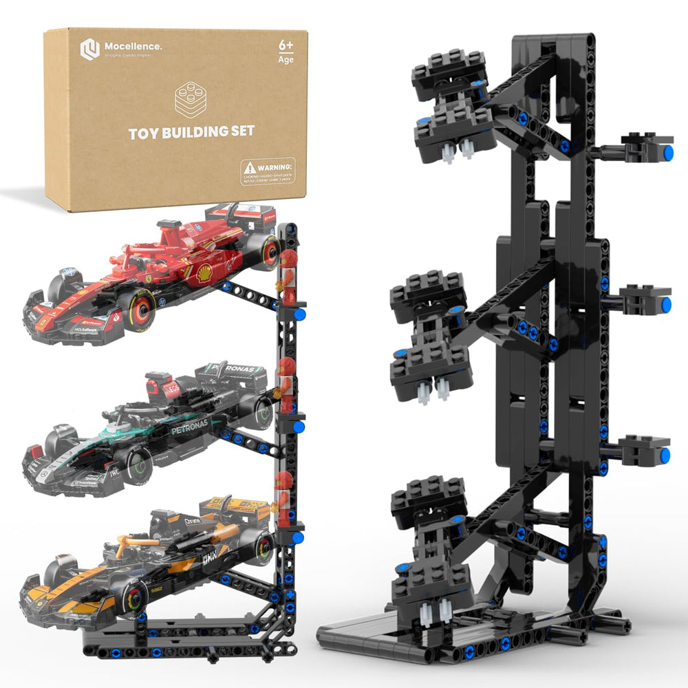 Mocellence display stand for Lego Speed Champions 66802, ready for assembly and display