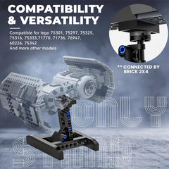 Mocellence LEGO stand sturdy base supports models securely.