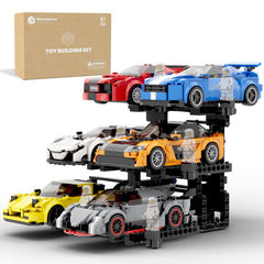 Mocellence display stand holds six Lego Speed Champions cars for organized display