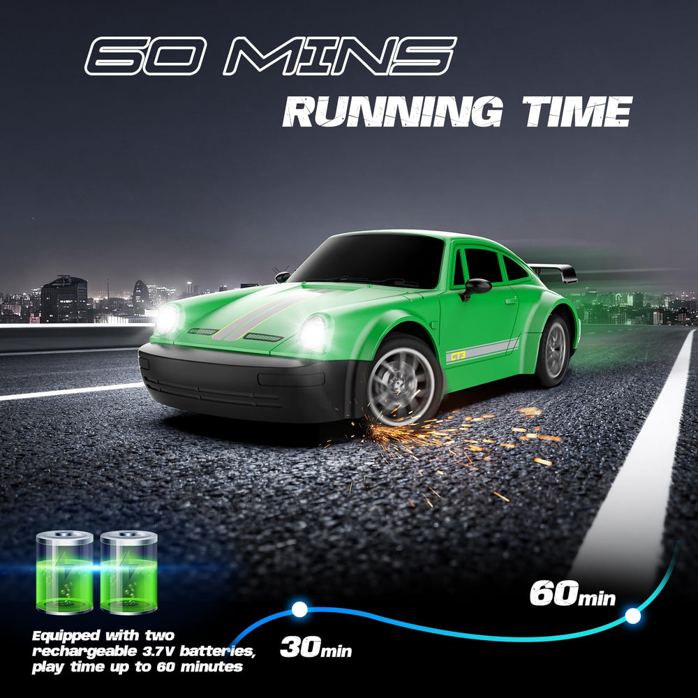 MOCOMI RC drift car rear view emphasizes stylish design and stability