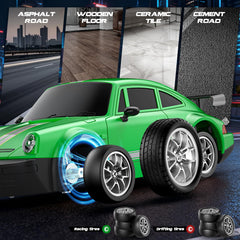 MOCOMI RC drift car top view highlights compact 1:24 scale for easy storage