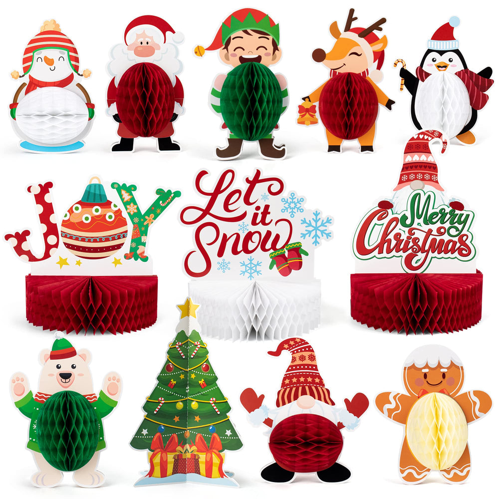 Mocoosy Merry Christmas honeycomb centerpiece adds warm festive charm to the table