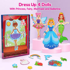 Mocoosy magnetic dress-up dolls ballerina with poseable skirts for dance-inspired pretend play