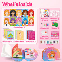 Mocoosy Princess Glam pages showcase fashion ideas for creative play