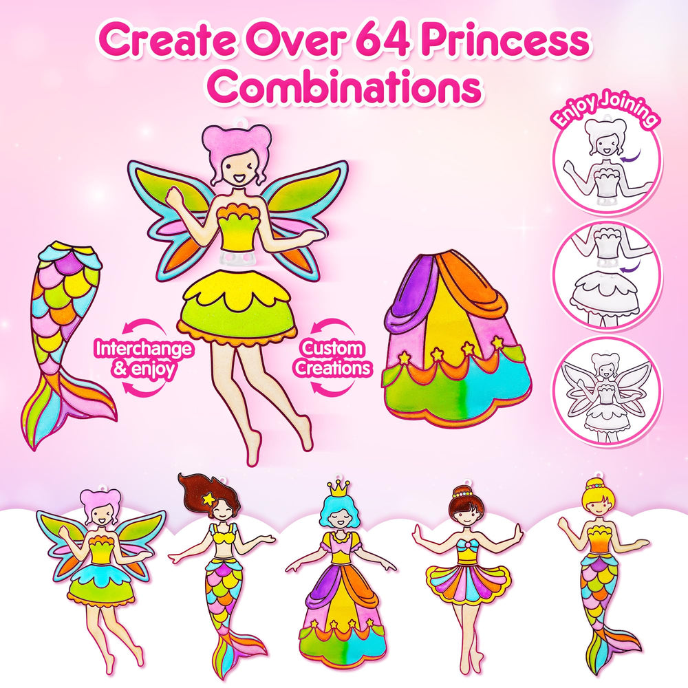 Mocoosy Princess Window Art Kit suncatchers to display in windows