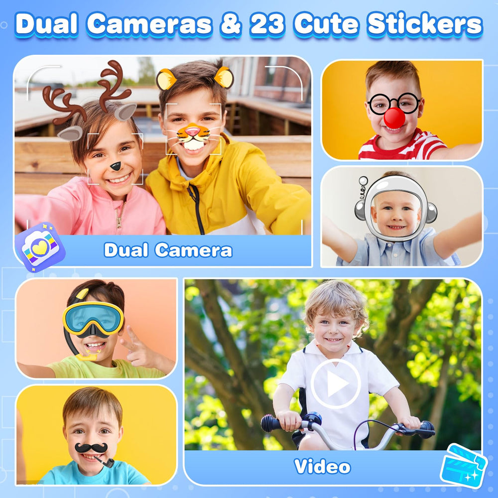 MOFGDNI Kids Phone records 1080p video for kid-friendly storytelling.