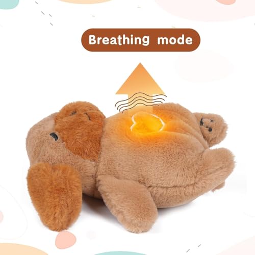 MOFUSAN breathing motion dog toy demonstrates realistic chest rise for relaxation ambience