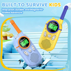 MOICO walkie talkie built-in flashlight aids camping setup