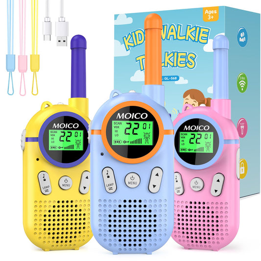 MOICO kid walkie talkie with rechargeable battery for outdoor play