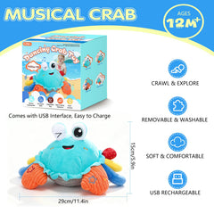 MOISTAR musical crab toy supports sensory play with lively tunes.
