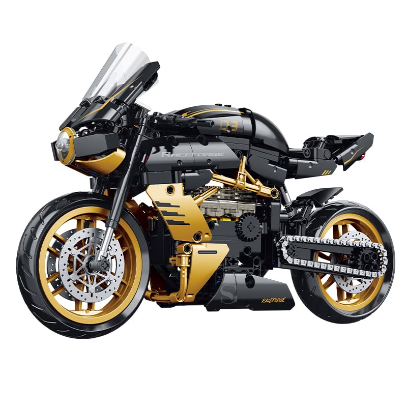Moizoe 1:8 motorcycle front view for display and collection.