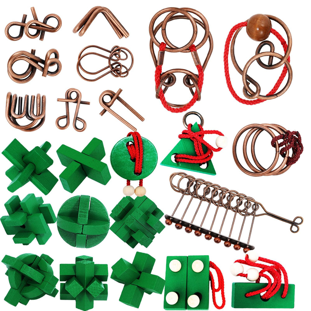 Mojimky 24-pcs brain teaser puzzles, engaging challenges to boost focus and creativity