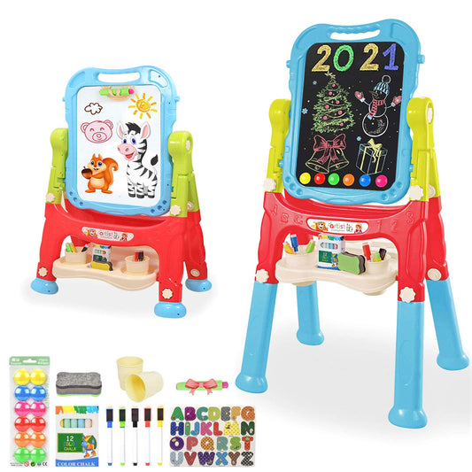 Mojitodon Kids Easel showing 360-degree rotation for versatile art sessions.