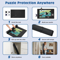 MoKo Foam roller and strap secure completed puzzles