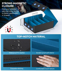 MoKo magnetic closure shown for secure shipping and safe card transport.