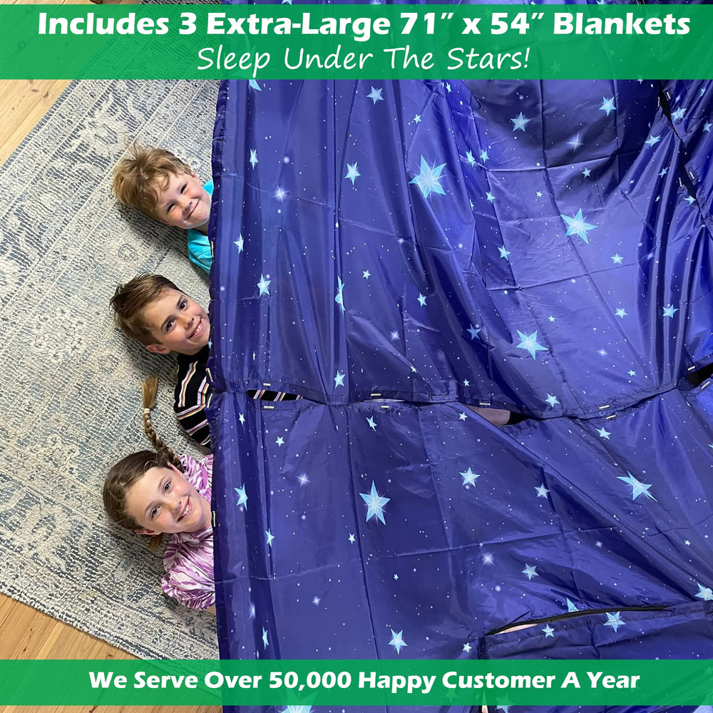 Molcey velcro anchors help secure blankets to furniture for steady play.