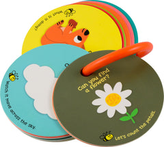 MOLLYBEE KIDS Durable ring keeps scavenger cards organized on the go.