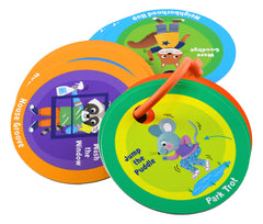 MOLLYBEE KIDS Preschool Dance Party Cards – plastic ring for easy storage and transport.