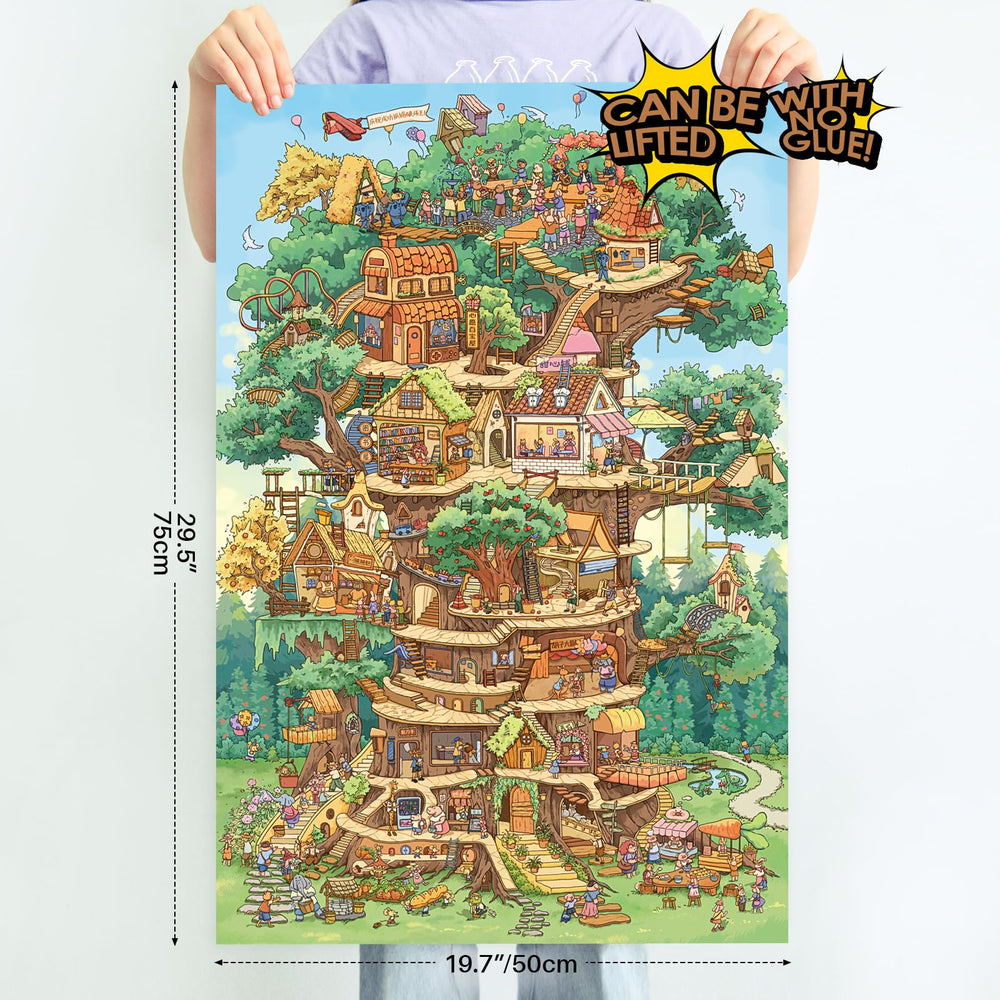 MOMIBOOK luminous glow highlights the tree house expedition puzzle for immersive family sessions
